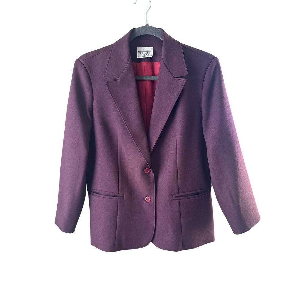 Bending Easy Mervyns Vintage‎ Plum Purple Two Button Blazer Jacket Women